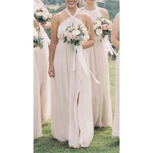 Bill Levkoff Rose petal Chiffon gown